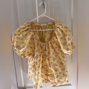 Doen Short Sleeve Floral Blouse (M)